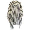 "Huayna" Stripped Poncho with hood - Pure Wool