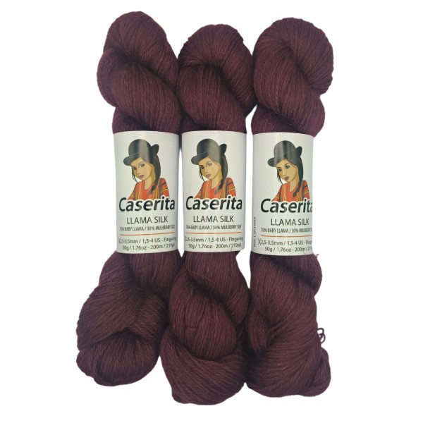 Cherry Red – Baby Llama & Silk – 50 g / 219 yd.